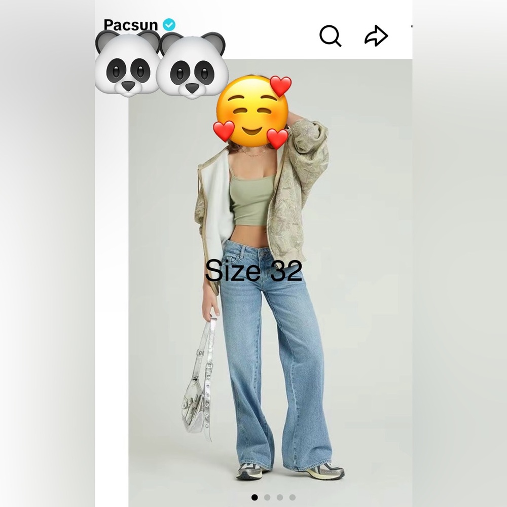 PacSun Blue Denim Wide-Leg Jeans